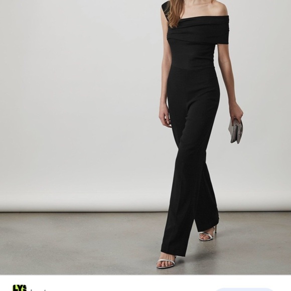 NWT! REISS size 4 black perla off shoulder jumpsuit - Picture 4 of 15